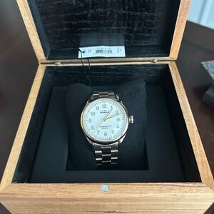 Shinola Vinton 38mm Champagne Gold Watch with White Dial. Unisex
